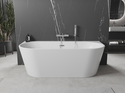 Mexen Oval+ baignoire autoportante adossée 170 x 80 cm, blanche, trop-plein chromé - 52681708000-01