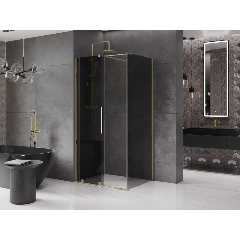 Mexen Velar cabine de douche coulissante 100 x 85 cm, graphite, or - 871-100-085-41-50