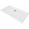 Mexen Flat receveur de douche rectangulaire slim 140 x 70 cm, Blanc, siphon Or - 40107014G