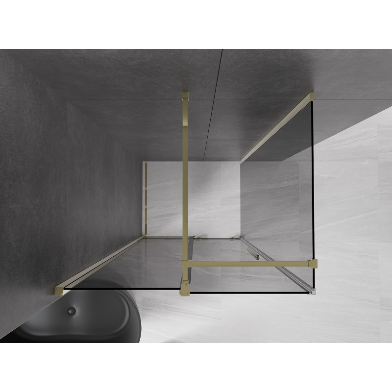 Mexen Velar cabine de douche coulissante 90 x 100 cm, graphite, or - 871-090-100-41-50