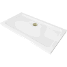 Mexen Flat receveur rectangulaire slim 130 x 70 cm, blanc, siphon doré - 40107013G