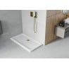 Mexen Flat receveur rectangulaire slim 130 x 70 cm, blanc, siphon doré - 40107013G