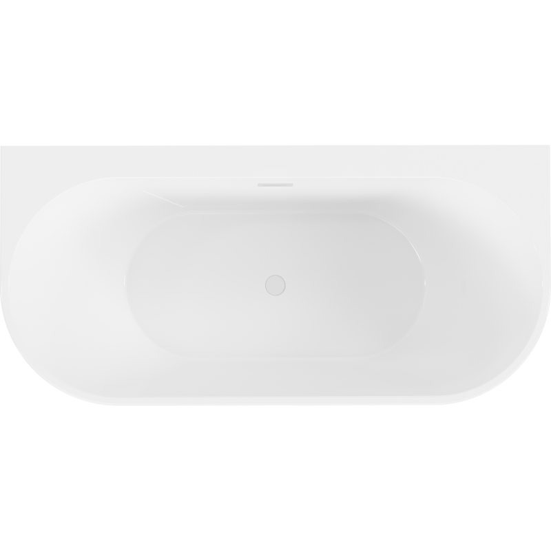Mexen Oval+ baignoire indépendante adossée 170 x 80 cm, blanche, trop-plein blanc - 52681708000-20