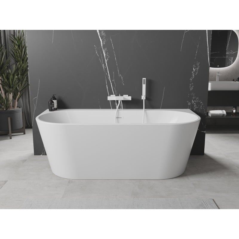 Mexen Oval+ baignoire indépendante adossée 170 x 80 cm, blanche, trop-plein blanc - 52681708000-20