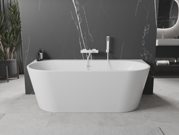 Mexen Oval+ baignoire indépendante adossée 170 x 80 cm, blanche, trop-plein blanc - 52681708000-20