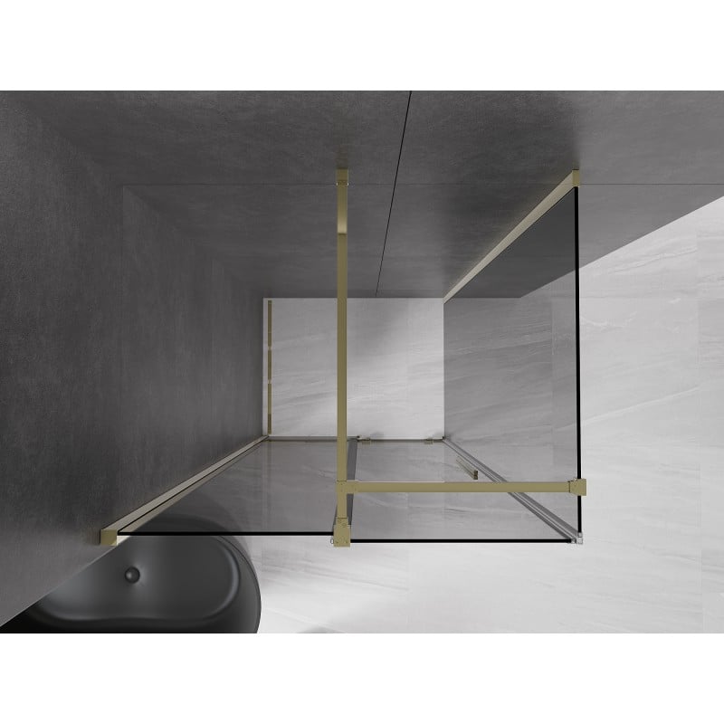 Mexen Velar cabine de douche coulissante 120 x 70 cm, graphite, or - 871-120-070-41-50