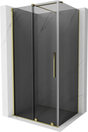 Mexen Velar cabine de douche coulissante 130 x 80 cm, graphite, or - 871-130-080-41-50