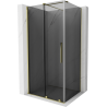 Mexen Velar cabine de douche coulissante 130 x 90 cm, graphite, or - 871-130-090-41-50