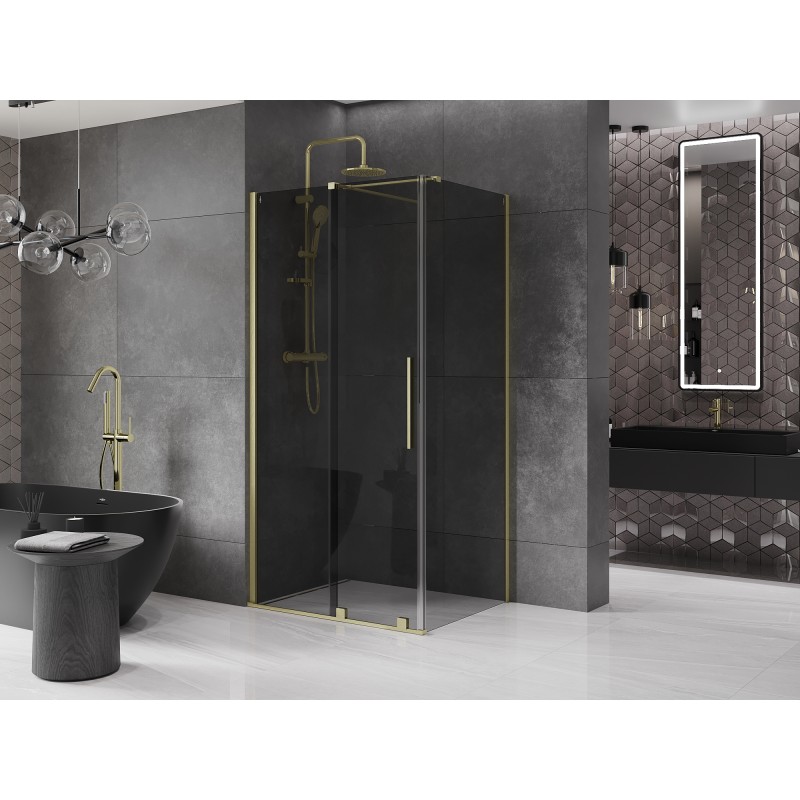 Mexen Velar cabine de douche coulissante 100 x 80 cm, graphite, or brossé - 871-100-080-41-55