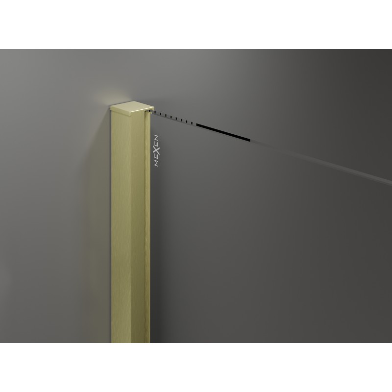 Mexen Velar cabine de douche coulissante 90 x 80 cm, graphite, or brossé - 871-090-080-41-55
