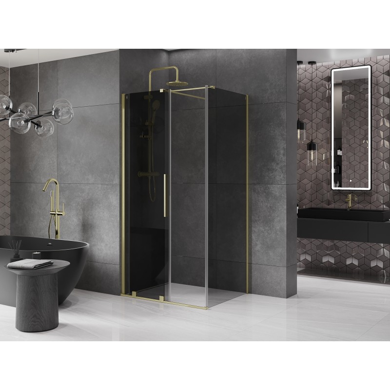 Mexen Velar cabine de douche coulissante 100 x 110 cm, graphite, or brossé - 871-100-110-41-55