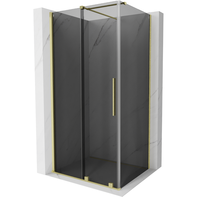 Mexen Velar cabine de douche coulissante 110 x 80 cm, graphite, or brossé - 871-110-080-41-55