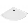 Mexen Flat receveur de douche demi-circulaire slim 80 x 80 cm, blanc, siphon noir - 41108080B