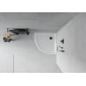 Mexen Flat receveur de douche demi-circulaire slim 80 x 80 cm, blanc, siphon noir - 41108080B