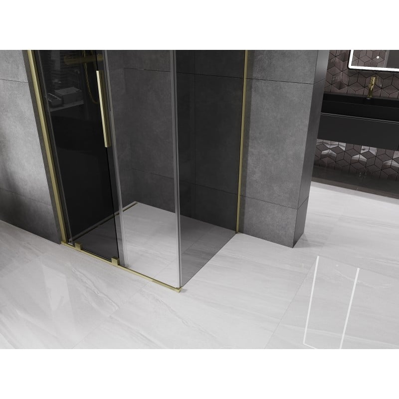Mexen Velar cabine de douche coulissante 120 x 75 cm, graphite, or brossé - 871-120-075-41-55