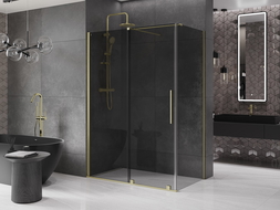 Mexen Velar cabine de douche coulissante 140 x 85 cm, graphite, or brossé - 871-140-085-41-55