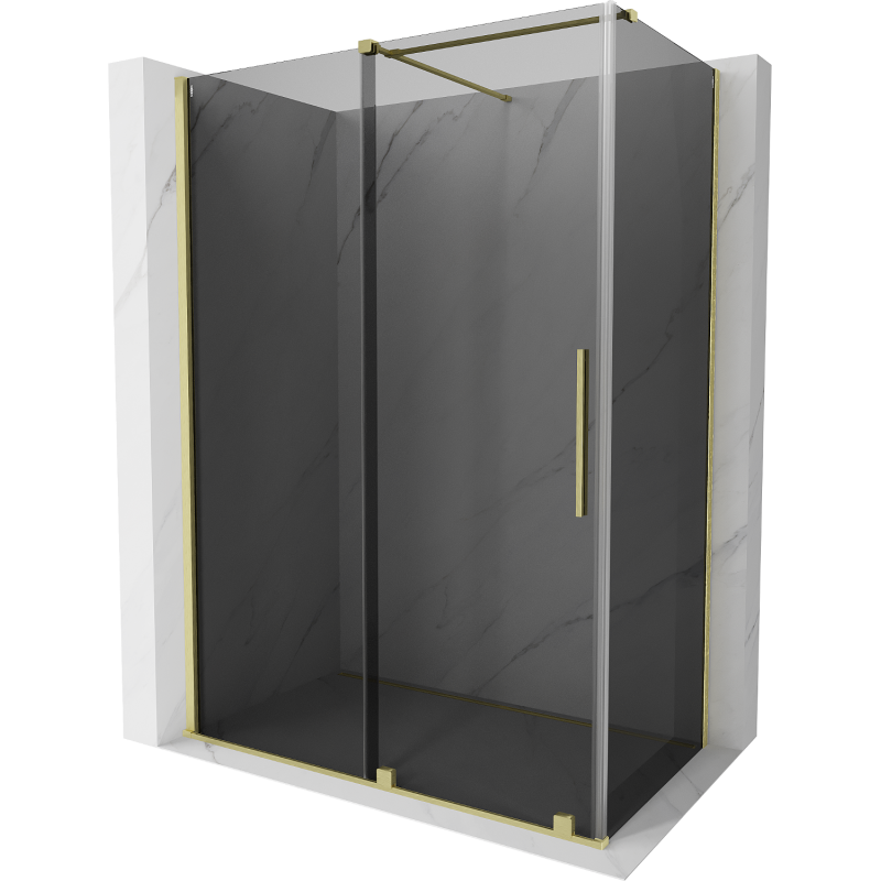 Mexen Velar cabine de douche coulissante 150 x 85 cm, graphite, or brossé - 871-150-085-41-55