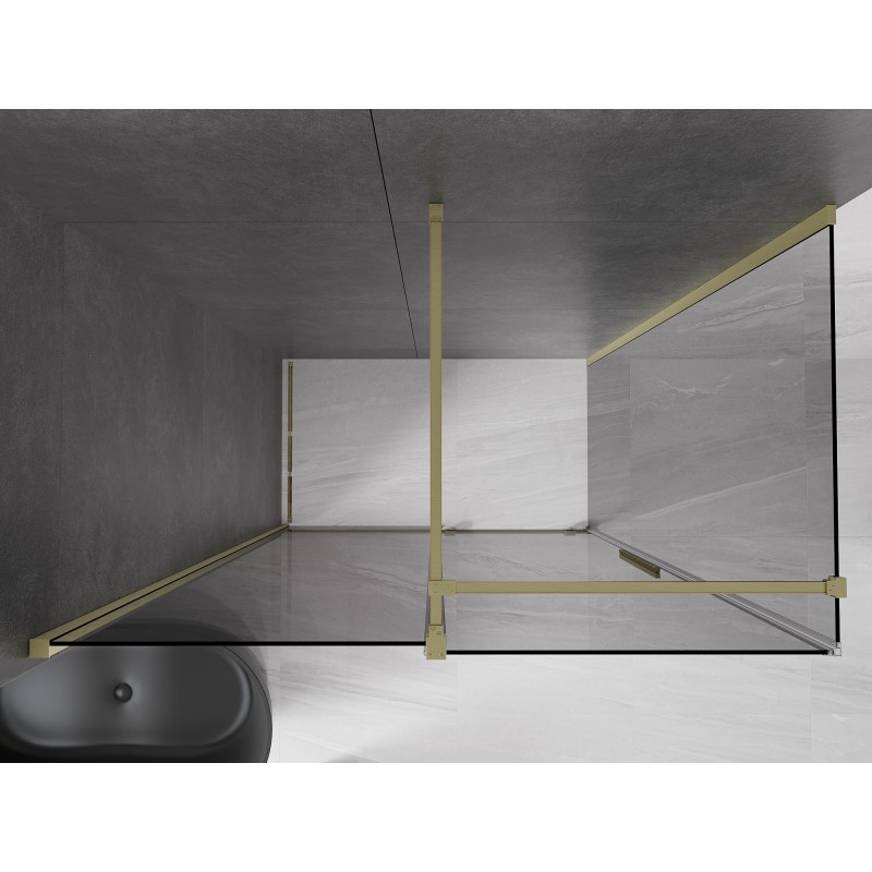 Mexen Velar cabine de douche coulissante 130 x 75 cm, graphite, or brossé - 871-130-075-41-55