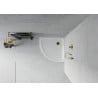 Mexen Flat receveur de douche semi-circulaire slim 90 x 90 cm, blanc, siphon doré - 41109090G