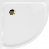 Mexen Flat bac à douche semi-circulaire slim 80 x 80 cm, blanc, siphon doré - 41108080G