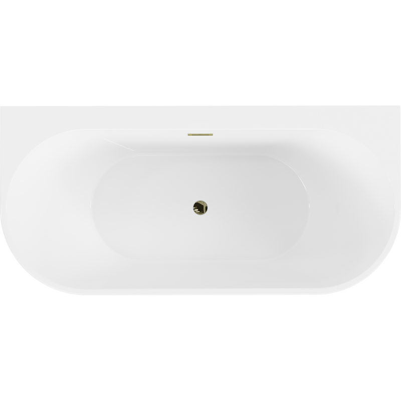 Mexen Oval+ baignoire autoportante murale 170 x 80 cm, blanche, overflow doré - 52681708000-50