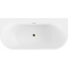 Mexen Oval+ baignoire autoportante murale 170 x 80 cm, blanche, overflow doré - 52681708000-50