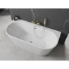 Mexen Oval+ baignoire autoportante adossée 170 x 80 cm, blanche, trop-plein doré - 52681708000-50
