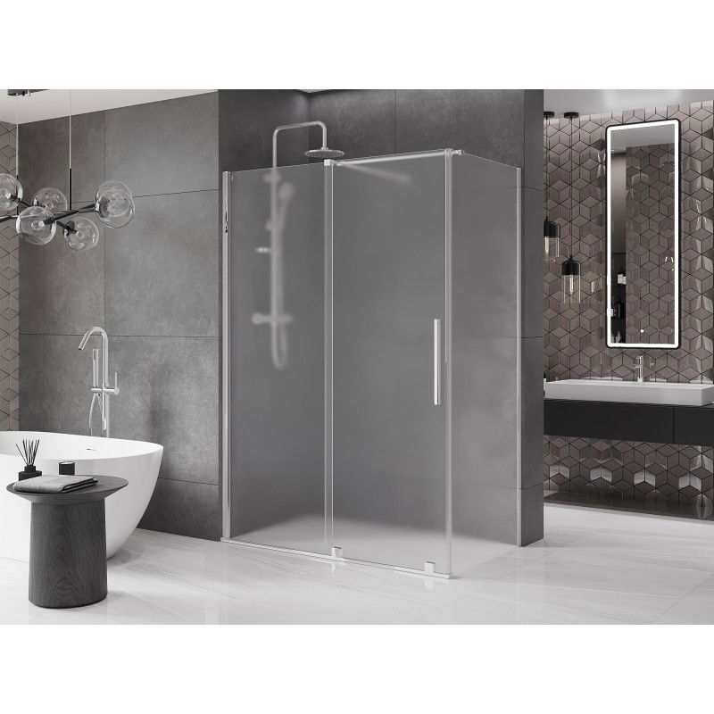 Mexen Velar cabine de douche coulissante 160 x 70 cm, givrée, chrome - 871-160-070-31-01
