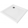 Mexen Flat receveur de douche carré slim 90 x 90 cm, Blanc, siphon Noir - 40109090B