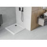 Mexen Flat receveur de douche carré slim 90 x 90 cm, Blanc, siphon Noir - 40109090B