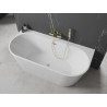 Mexen Oval+ baignoire autoportante adossée 170 x 80 cm, blanche, trop-plein or brossé - 52681708000-55