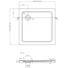 Mexen Flat receveur de douche carré slim 90 x 90 cm, Blanc, siphon Noir - 40109090B