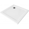 Mexen Flat receveur de douche carré slim 80 x 80 cm, Blanc, siphon Noir - 40108080B