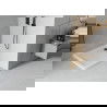 Mexen Flat receveur de douche carré slim 80 x 80 cm, Blanc, siphon Noir - 40108080B