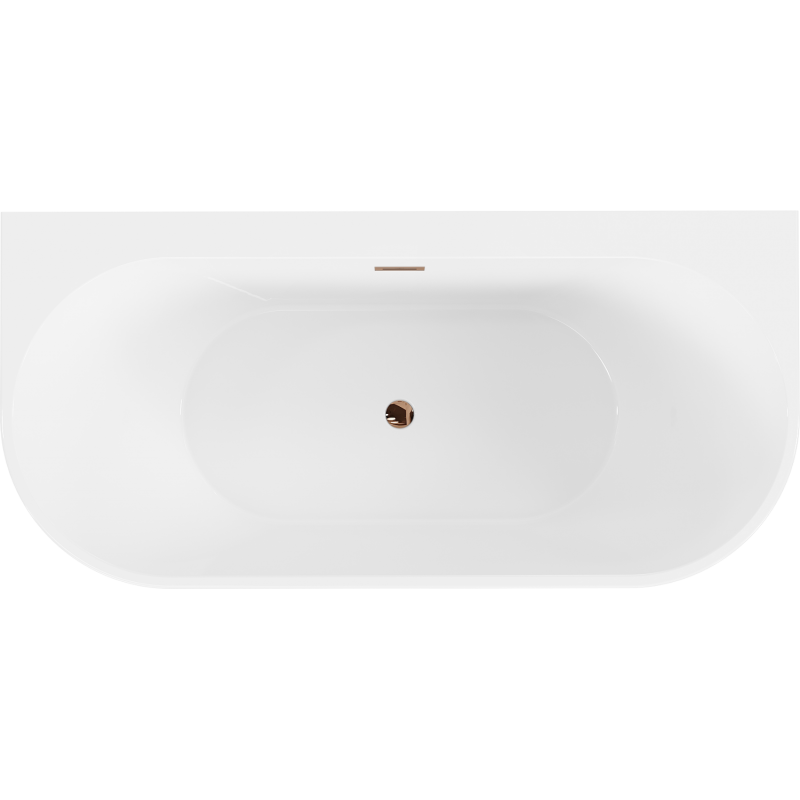 Mexen Oval+ baignoire autoportante murale 170 x 80 cm, blanc, trop-plein or rose - 52681708000-60