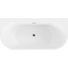 Mexen Oval+ baignoire autoportante adossée 170 x 80 cm, blanche, trop-plein or rose - 52681708000-60