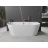 Mexen Oval+ baignoire autoportante adossée 170 x 80 cm, blanche, trop-plein cuivre brossé - 52681708000-65