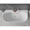 Mexen Oval+ baignoire autoportante adossée 170 x 80 cm, blanche, trop-plein cuivre brossé - 52681708000-65