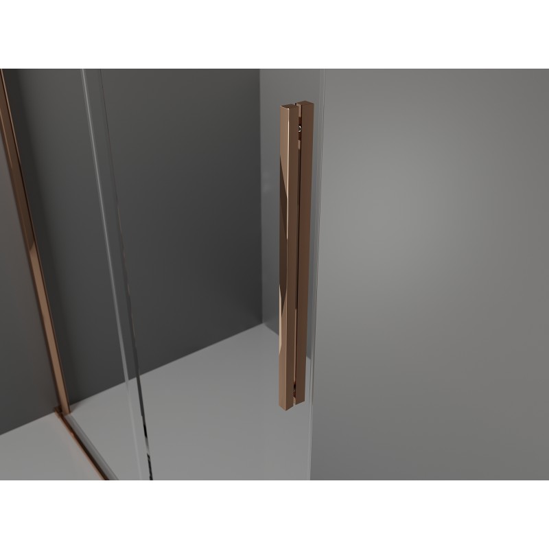 Mexen Velar cabine de douche coulissante 100 x 100 cm, graphite, or rose - 871-100-100-41-60