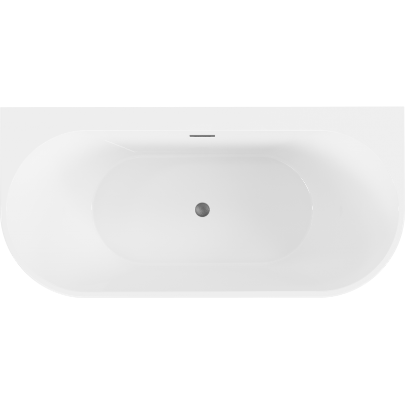 Mexen Oval+ baignoire autoportante adossée 170 x 80 cm, blanche, trop-plein gris canon brossé - 52681708000-66