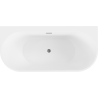 Mexen Oval+ baignoire îlot adossée 170 x 80 cm, blanche, trop-plein brossé gun gray - 52681708000-66
