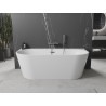 Mexen Oval+ baignoire îlot adossée 170 x 80 cm, blanche, trop-plein brossé gun gray - 52681708000-66