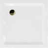 Mexen Flat receveur de douche carré slim 100 x 100 cm, Blanc, siphon Or - 40101010G