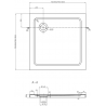 Mexen Flat receveur de douche carré slim 90 x 90 cm, Blanc, siphon Or - 40109090G