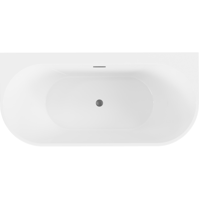 Mexen Oval+ baignoire ilot contre le mur 170 x 80 cm, blanche, trop-plein gun metal - 52681708000-95