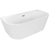 Mexen Oval+ baignoire indépendante adossée 170 x 80 cm, blanche, trop-plein métal canon - 52681708000-95