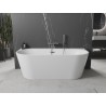 Mexen Oval+ baignoire indépendante adossée 170 x 80 cm, blanche, trop-plein métal canon - 52681708000-95