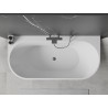 Mexen Oval+ baignoire indépendante adossée 170 x 80 cm, blanche, trop-plein métal canon - 52681708000-95
