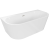 Mexen Oval+ baignoire autoportante adossée 170 x 80 cm, blanche, trop-plein nickel brossé - 52681708000-97