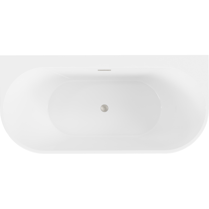 Mexen Oval+ baignoire autoportante murale 170 x 80 cm, blanche, trop-plein en nickel brossé - 52681708000-97